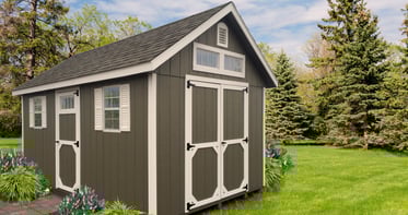 Deluxe Painted Storage Building - Grey Green Deluxe Painted Storage Building - Grey Green