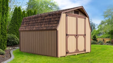 Pre-built Low Barn Storage Building - Wood Siding Pre-built Low Barn Storage Building - Wood Siding