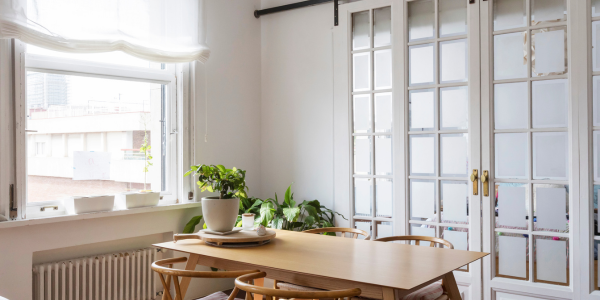 Calming dining area.