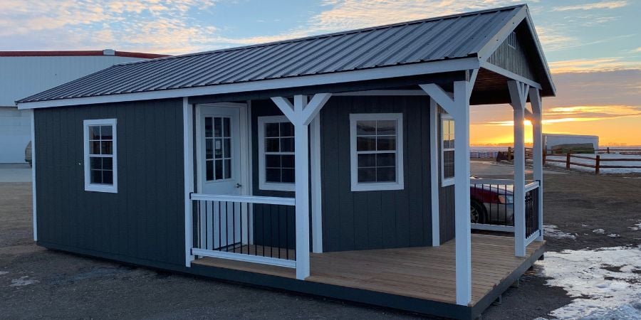 cottage porch man shed 