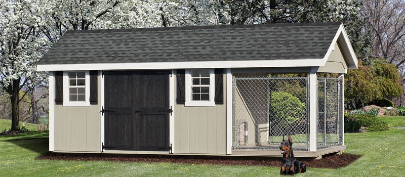 Find the right size for your outdoor dog kennel.