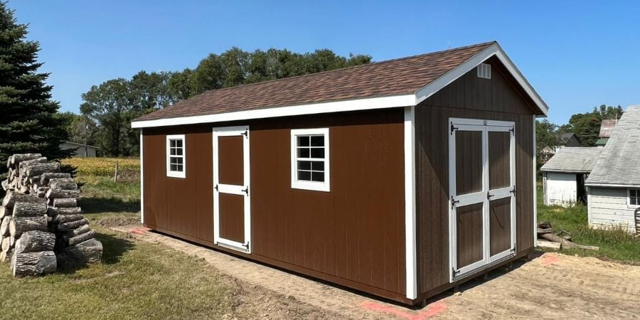 _Blog_Brown Pre-built Shed With White Trim_900x450