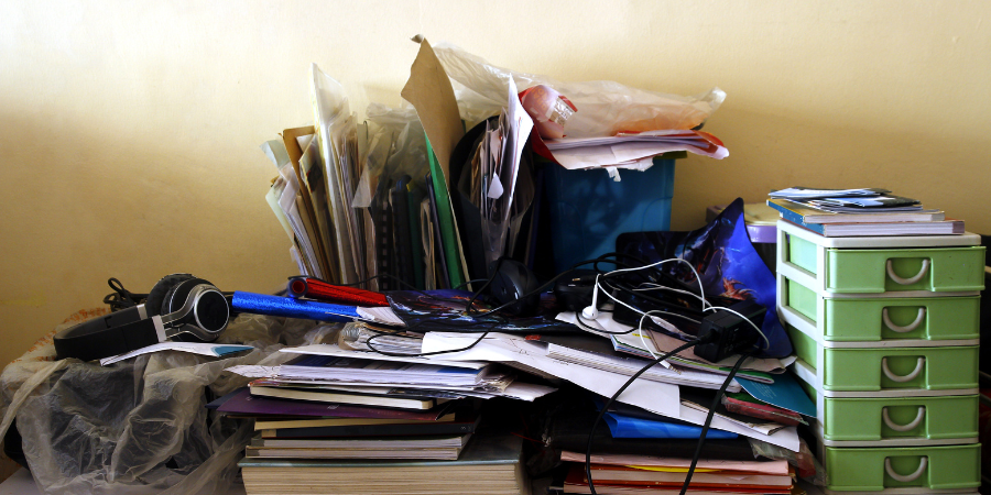 cluttered desk