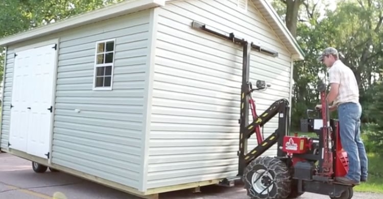 Shed delivery process-load onto Mule for easy moving