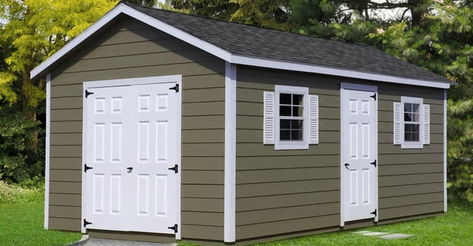  Ranch style shed with wood lap siding