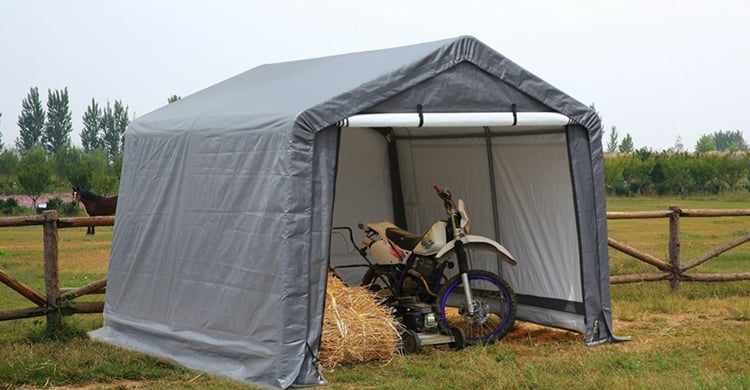 Motorcycle portable shed tent by Gino Development