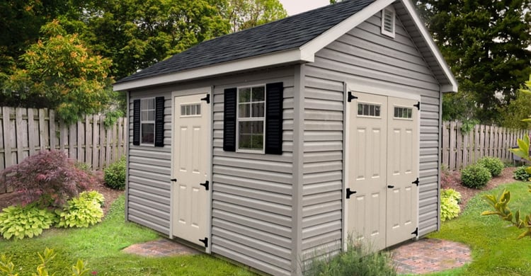 Deluxe garden shed with vinyl siding