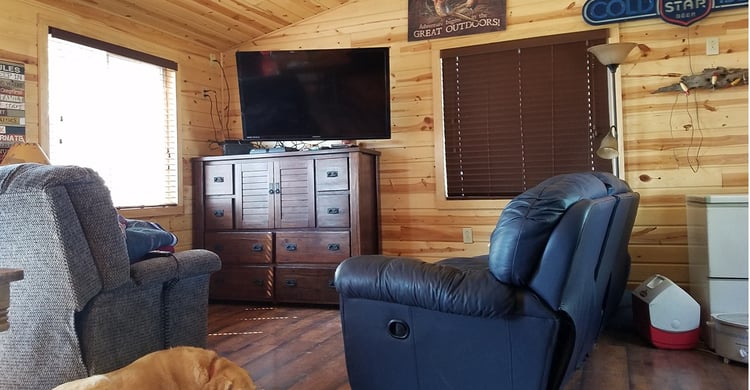 Backyard Shed Idea: Backyard Cabin-living room