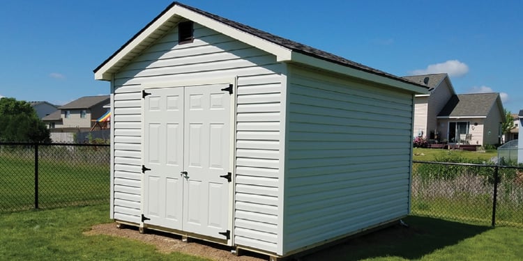 Finished product! Ranch shed with double fiberglass doors