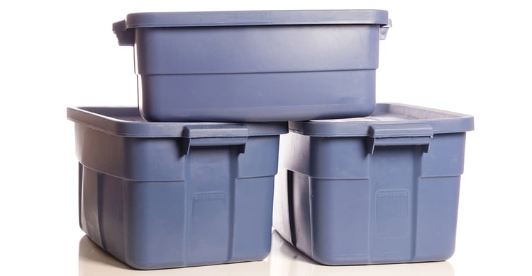 Use plastic storage containers to store Christmas decorations