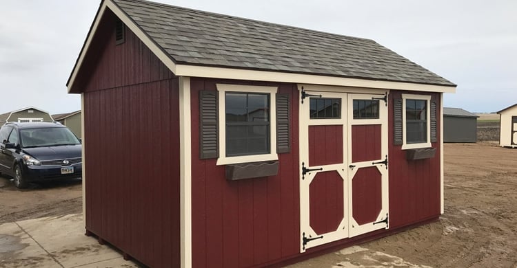 10x16 ft. Deluxe shed, front view
