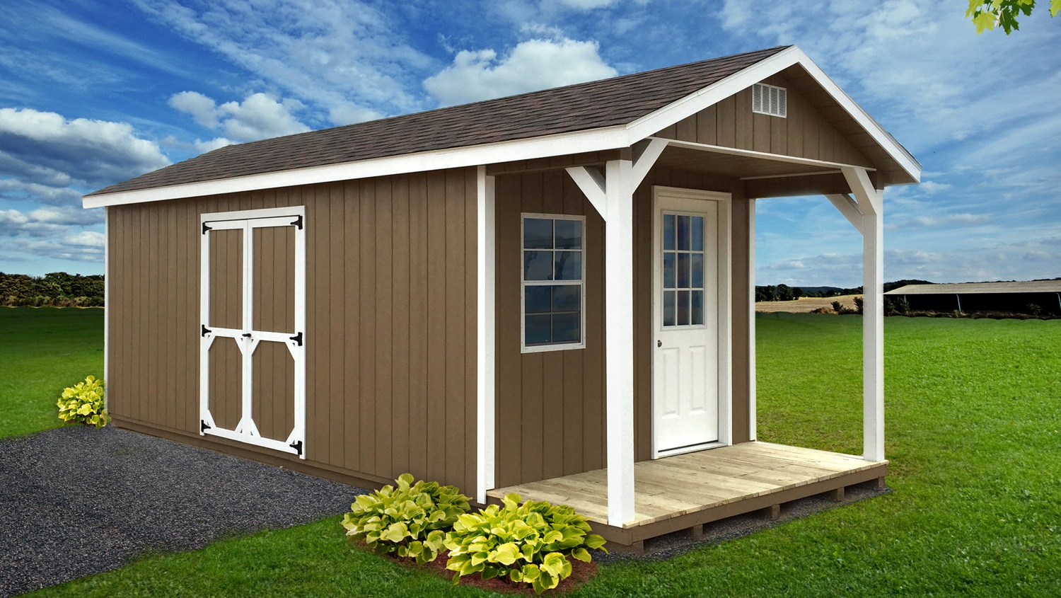 Storage Sheds With Porch : Cedarshed Gardener's Delight Gable Porch 