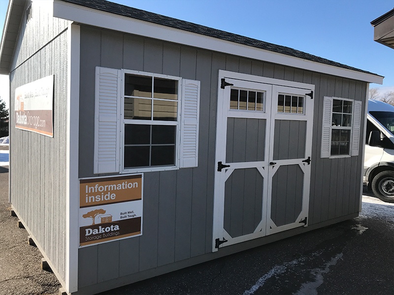 dakota storage buildings' marshall, minnesota shed display lot