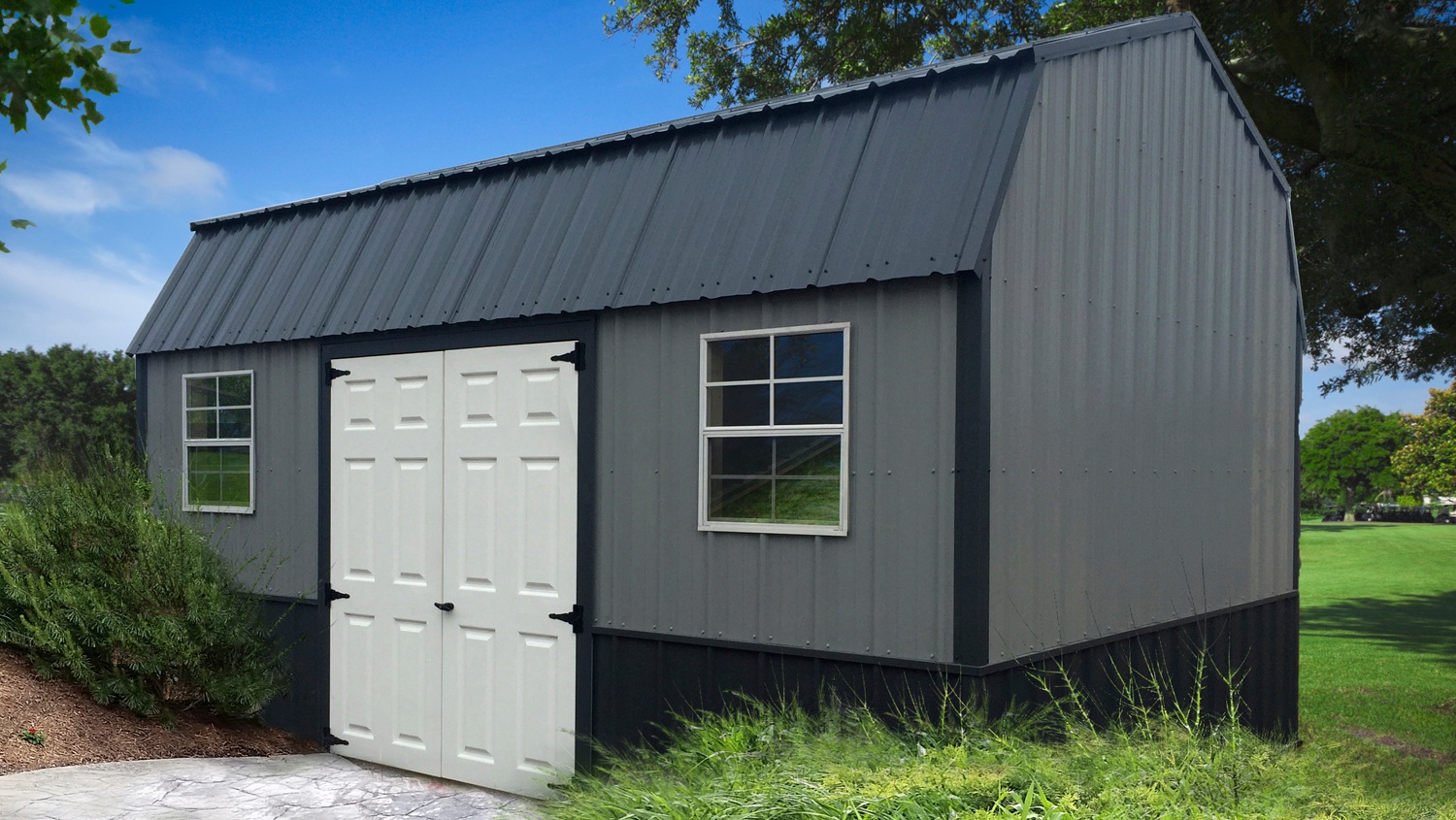 High Barn Storage Building with Metal Siding